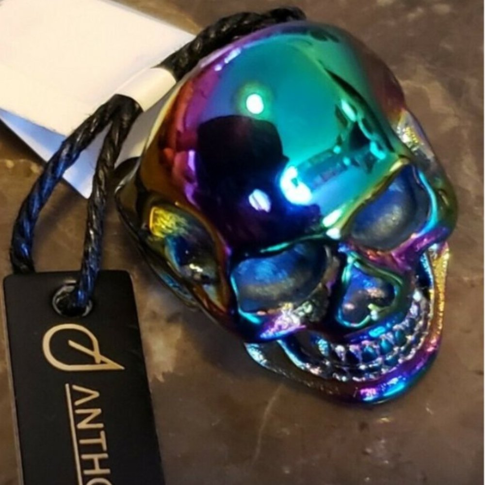 NWT ANTHONY JACOBS SKULL RING RAINBOW